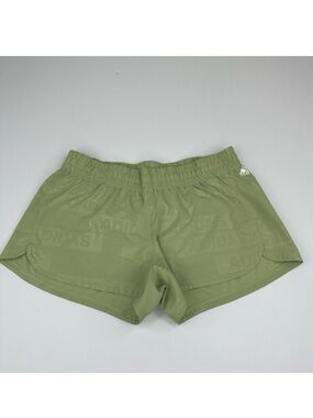 Adidas Womens AeroReady Running Shorts Sage Green Tonal Logo‎ Print Size M